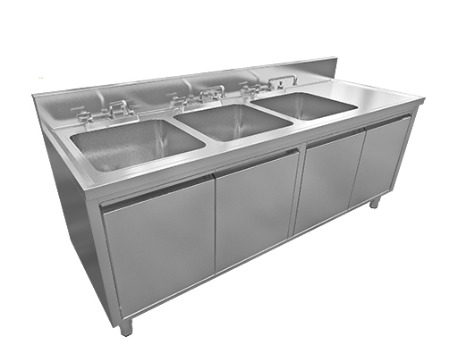 三星盆柜連平臺(四掩門) 尺寸:2000x700x800+150mm